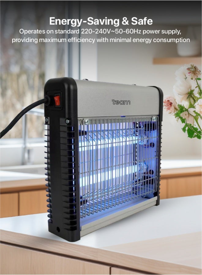 تيم TEAM TM‑30N Electric Insect Killer 30W – UV Mosquito & Fly Killer Lamp, Chemical‑Free Bug Zapper with 2x15W UV Tubes, Wide 100m² Coverage for Home,  Office, Shop & Warehouse - Image 3